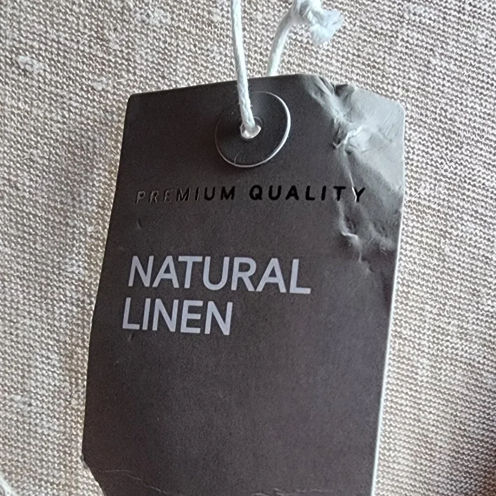 NWT H&M Natural 100% Linen V-Neck Tie-Front Jersey Size XL